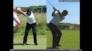 Jon Rahm golf swing  Long Iron faceon amp downtheline July 2017 [upl. by Cathi456]