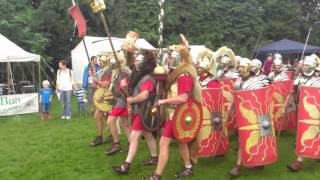 Roman Reenactment at the Amphitheatre in Caerleon Marching In [upl. by Esbensen]