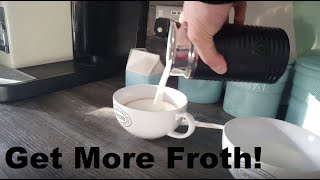 How to Get More Froth from Your Nespresso Coffee Aeroccino  Nespresso tips and help [upl. by Adnerol]