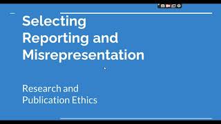 Selective Reporting and Misrepresentation of data Research and Publication ethics Phd coursework [upl. by Aiuqcaj443]