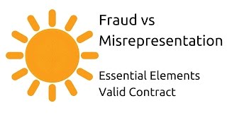 Fraud vs Misrepresentation  Other Essential Elements of a Valid Contract  CA CPT  CS amp CMA [upl. by Imalda]